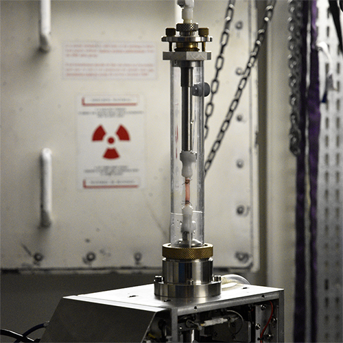 Tension-inflation experiment at the synchrotron